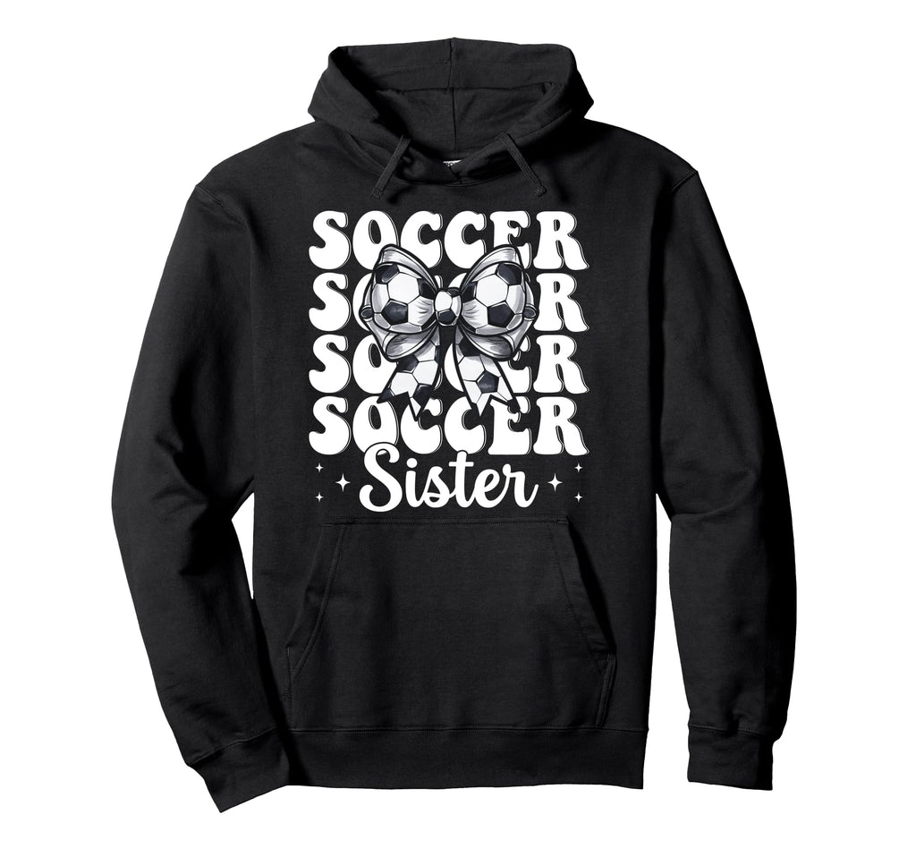 Soccer Sister Soccer Coquette Bow Hoodie - Graphic Print Unisex