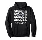 Soccer Sister Soccer Coquette Bow Hoodie - Graphic Print Unisex