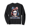 Patriotic Soccer Mom American Flag Sweatshirt - Trendy Graphic for Adults
