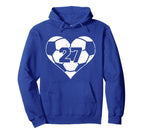Soccer Number 27 Jersey Funny Soccer Hoodie - Streetwear Style Unisex