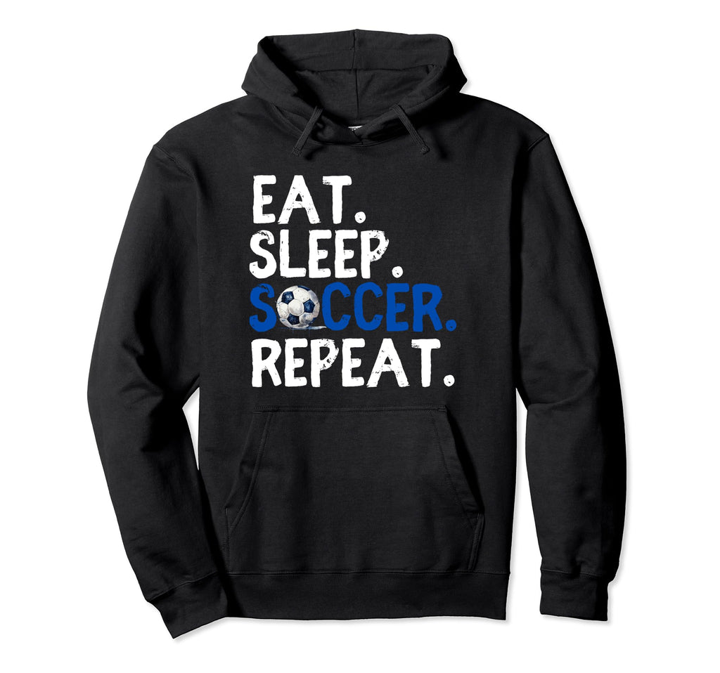 Eat Sleep Soccer Repeat Soccer Player Hoodie - Streetwear Style for Adults