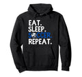 Eat Sleep Soccer Repeat Soccer Player Hoodie - Streetwear Style for Adults