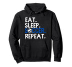 Eat Sleep Soccer Repeat Soccer Player Hoodie - Streetwear Style for Adults