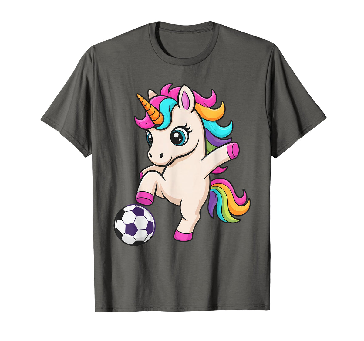 Kawaii Soccer Unicorn Just Who Loves T-Shirt - Graphic Print Unisex