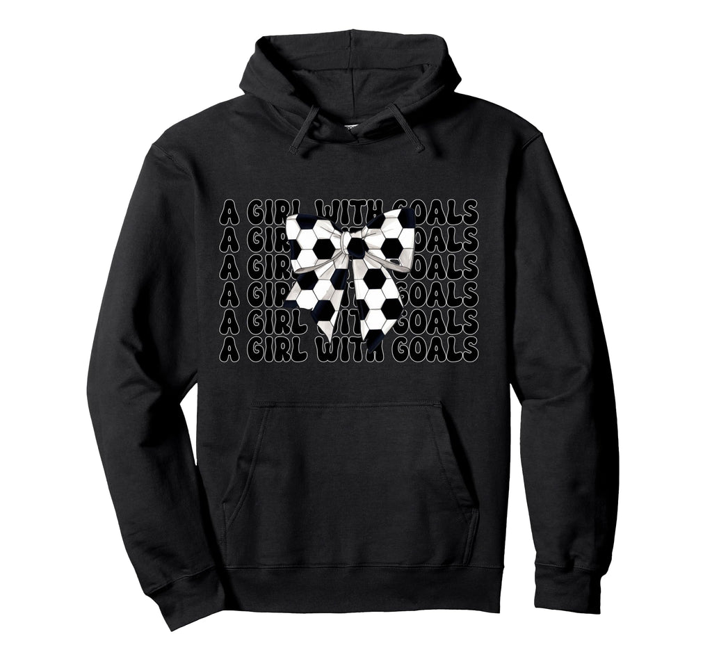 Soccer Coquette Bow Goals Hoodie - Unique Graphic for Adults