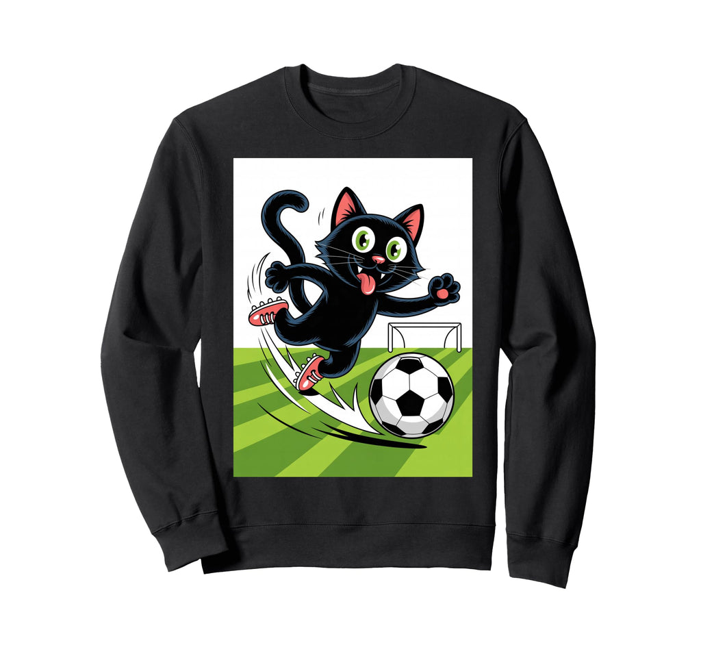 Cat Funny Cat Gang Cat Playing Soccer Sweatshirt - Graphic Print Unisex