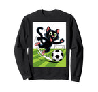 Cat Funny Cat Gang Cat Playing Soccer Sweatshirt - Graphic Print Unisex