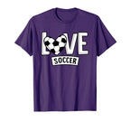 Love Soccer Funny Hearty Soccer T-Shirt - Casual Everyday Wear Men Women