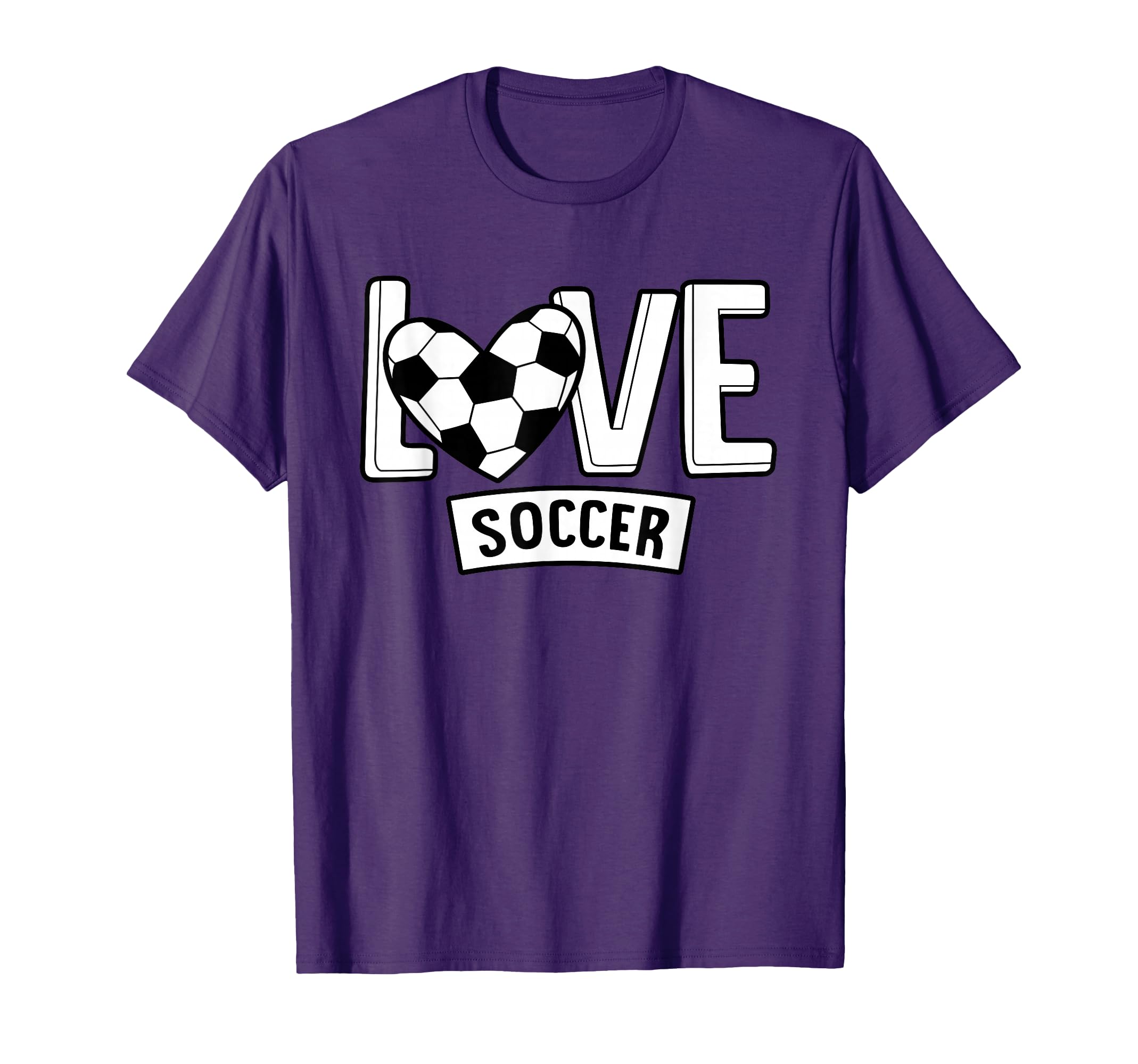 Love Soccer Funny Hearty Soccer T-Shirt - Casual Everyday Wear Men Women