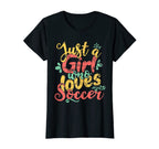 Just Who Loves Soccer Gift T-Shirt - Minimalist Print Unisex