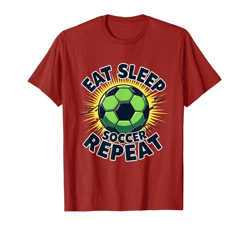 Soccer Eat Sleep Soccer Repeat T-Shirt - Trendy Graphic Unisex