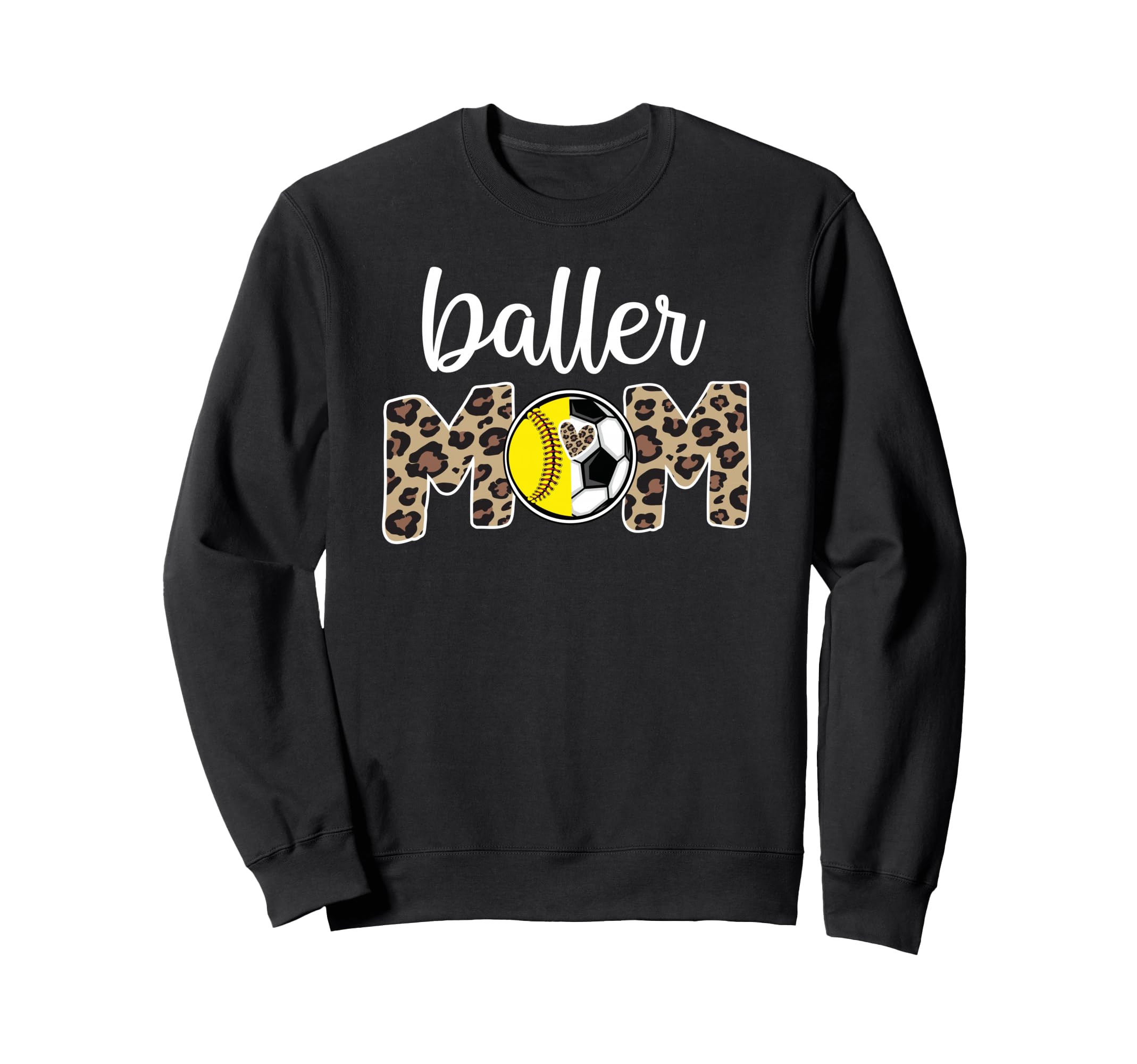 Baller Mom Proud Softball Soccer Player Sweatshirt - Graphic Print Unisex