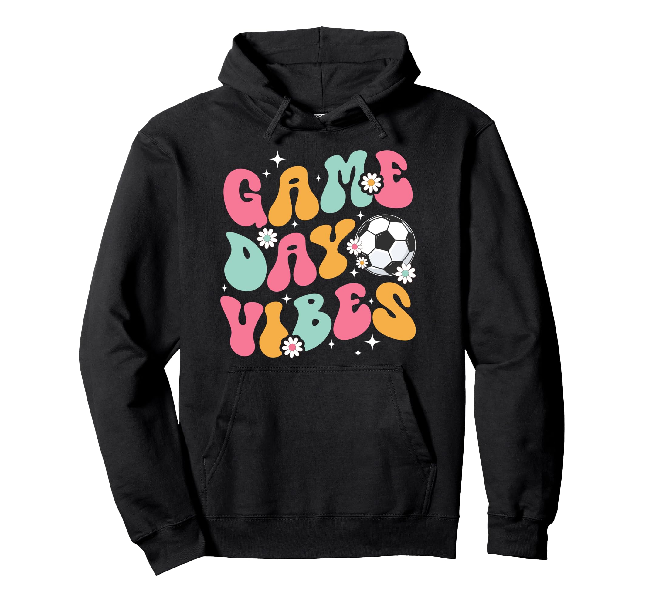 Groovy Soccer Game Day Vibes Game Day Hoodie - Minimalist Print Unisex