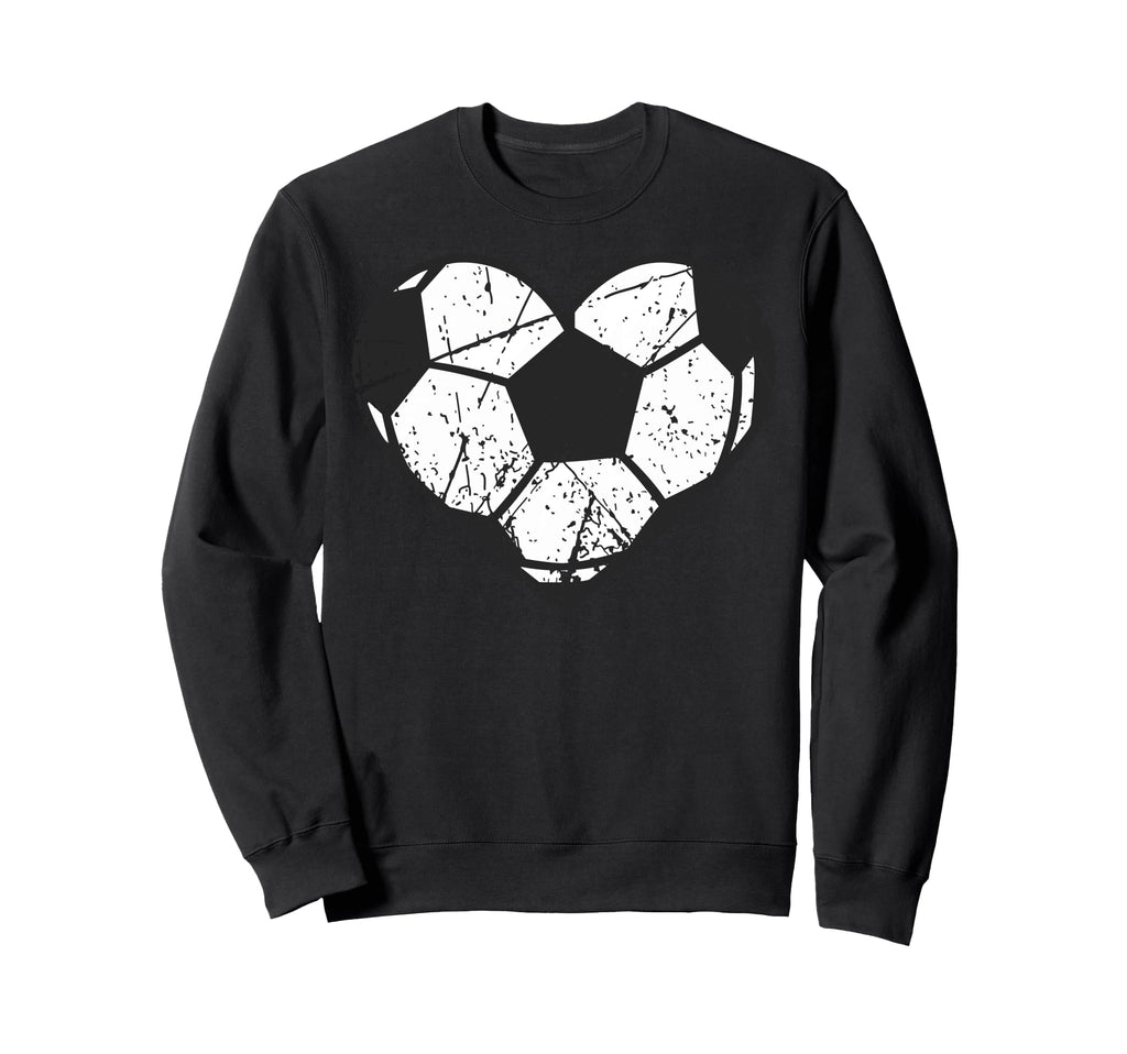 Soccer Ball Heart Valentines Day Sweatshirt - Casual Everyday Wear Unisex