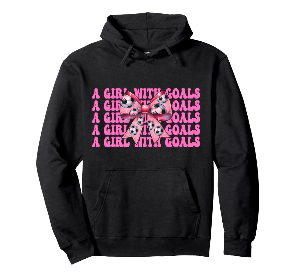 Goals Soccer Coquette Bow Hoodie - Novelty Apparel Unisex