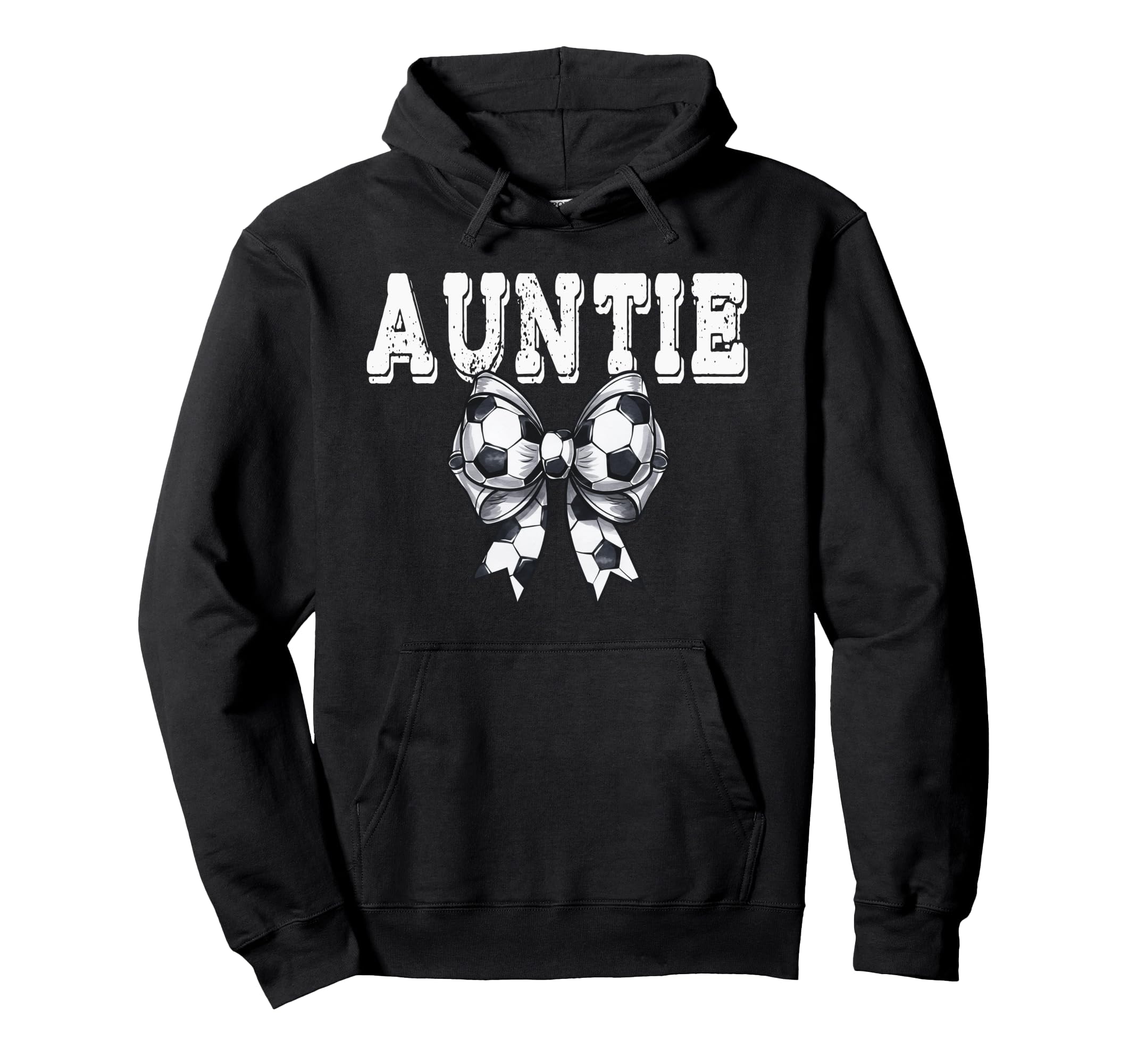 Coquette Soccer Bow Mom Sister Auntie Hoodie - Unique Graphic for Adults