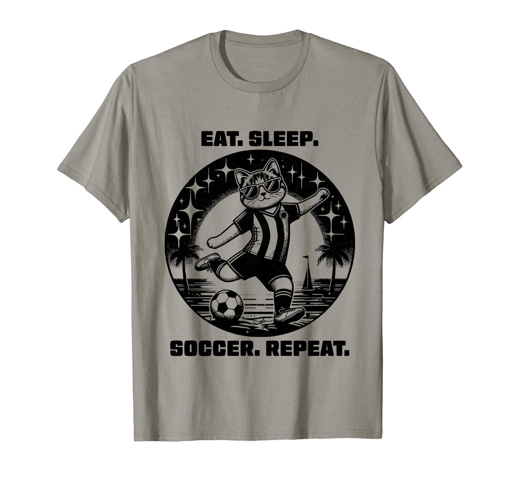 Eat Sleep Soccer Repeat Funny Soccer T-Shirt - Unique Graphic Men Women