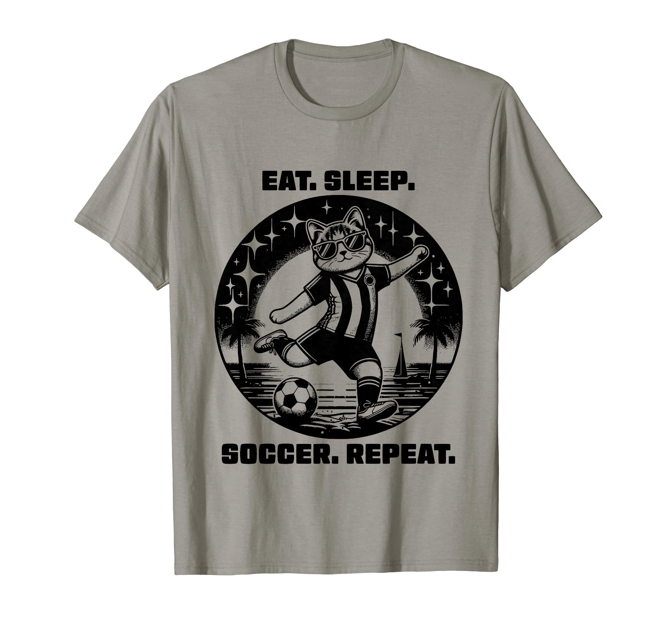 Eat Sleep Soccer Repeat Funny Soccer T-Shirt - Unique Graphic Men Women