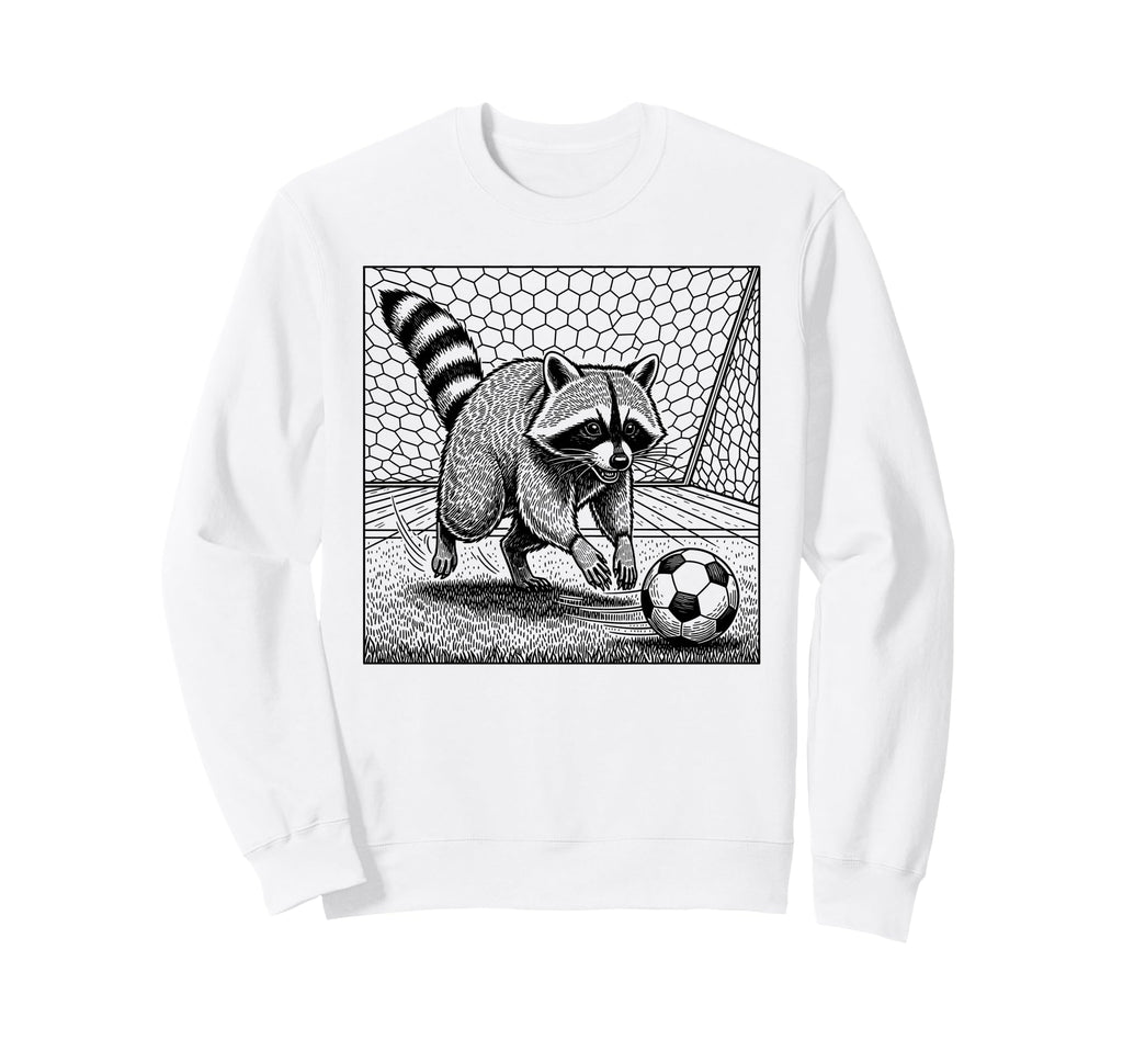 Raccoon Soccer Player Sport Sweatshirt - Graphic Print Men Women