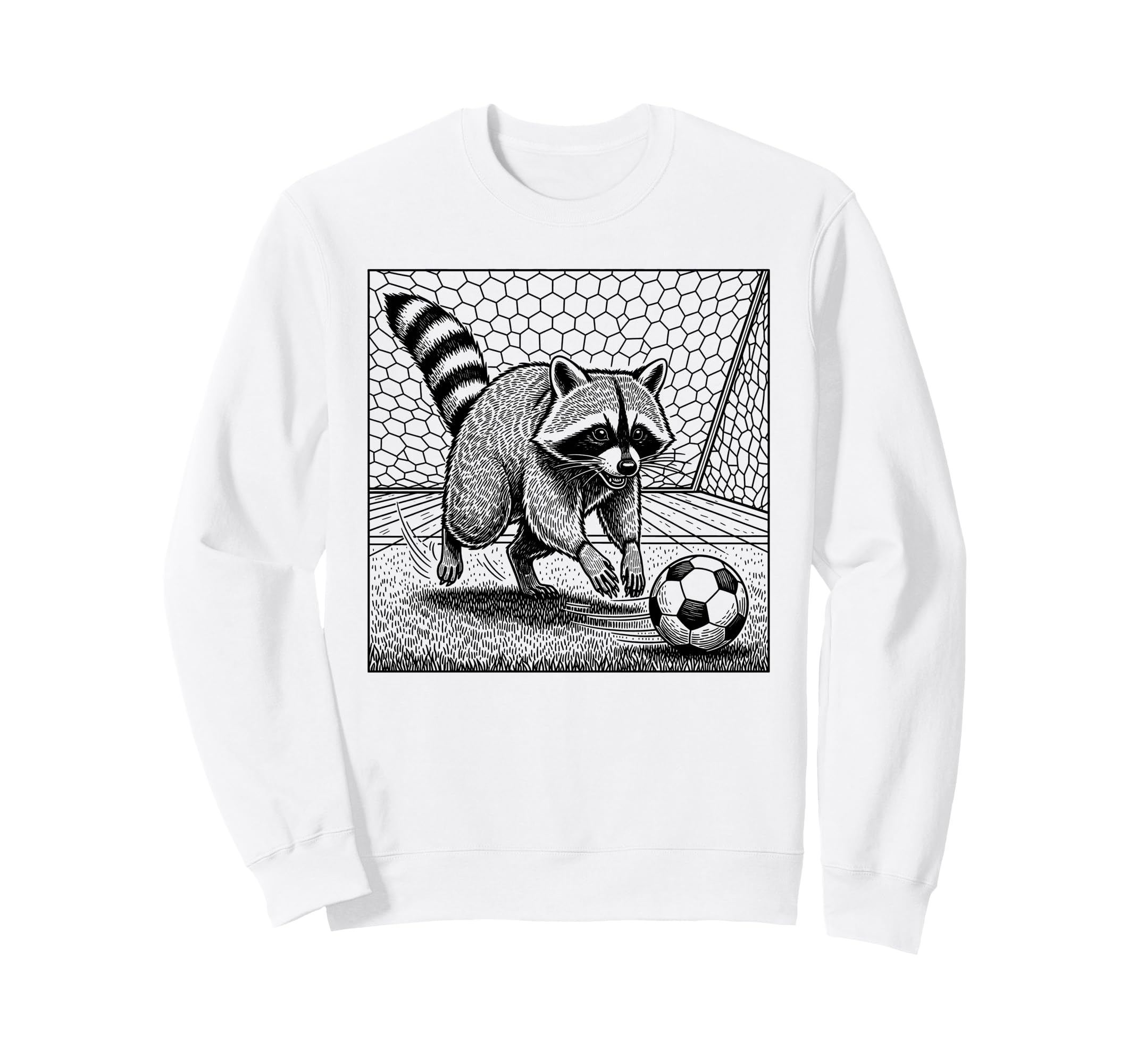 Raccoon Soccer Player Sport Sweatshirt - Graphic Print Men Women