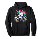 Unicorn Playing Soccer Hoodie - Minimalist Print for Adults