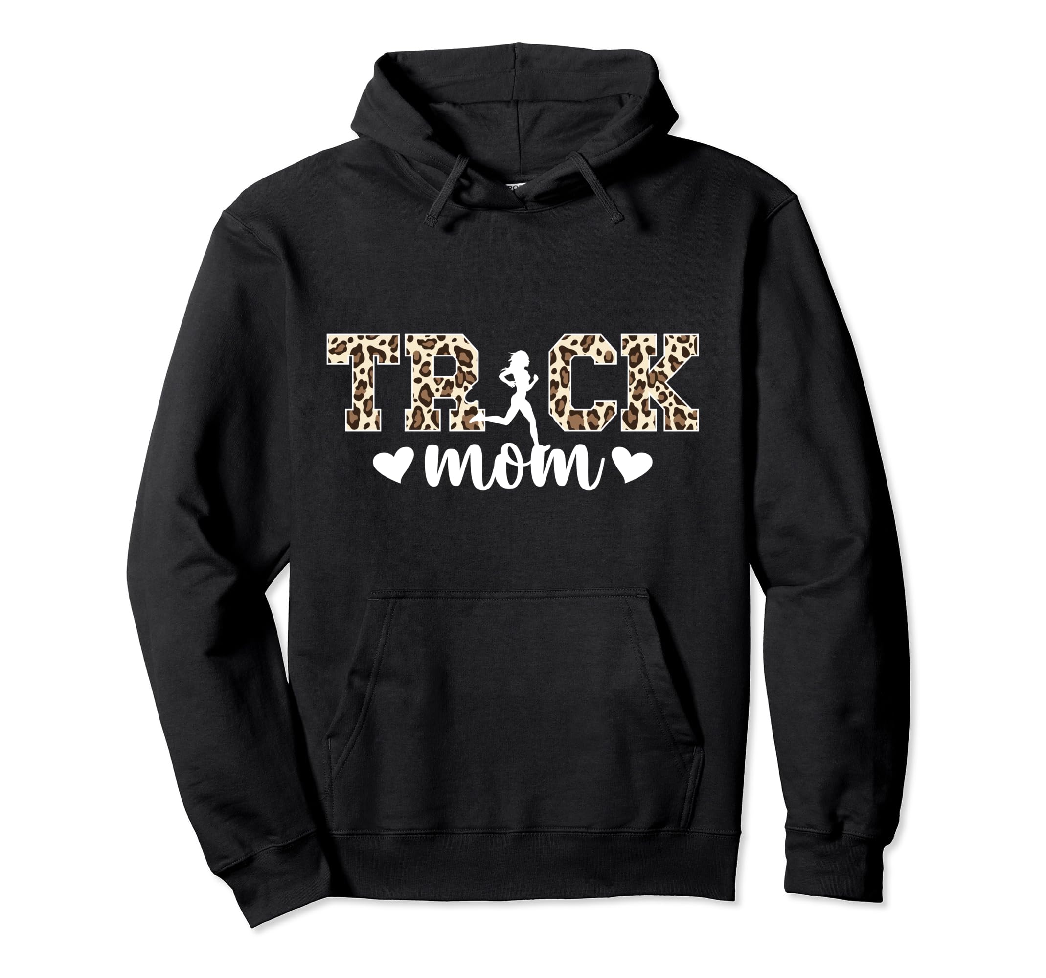 Track Mom Leopard Track And Field Mom Hoodie - Trendy Graphic for Adults