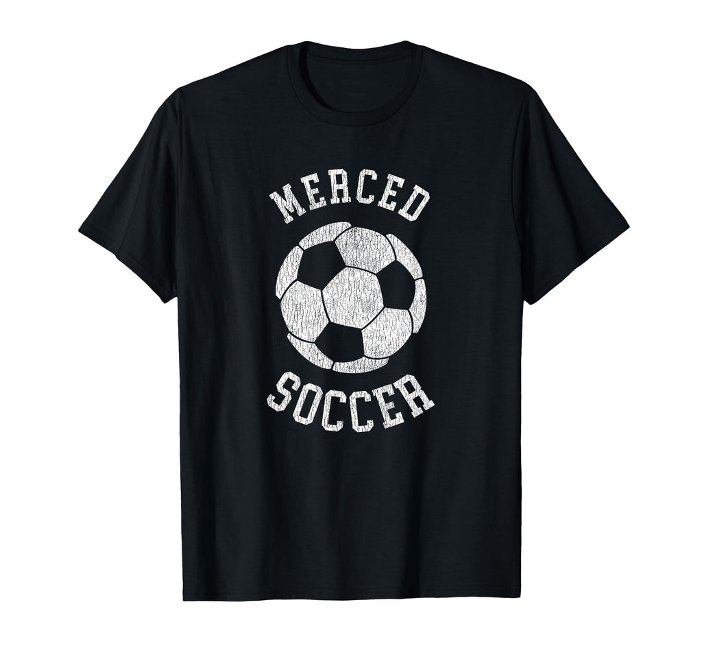 Merced Soccer Distressed 90S T-Shirt - Novelty Apparel for Adults
