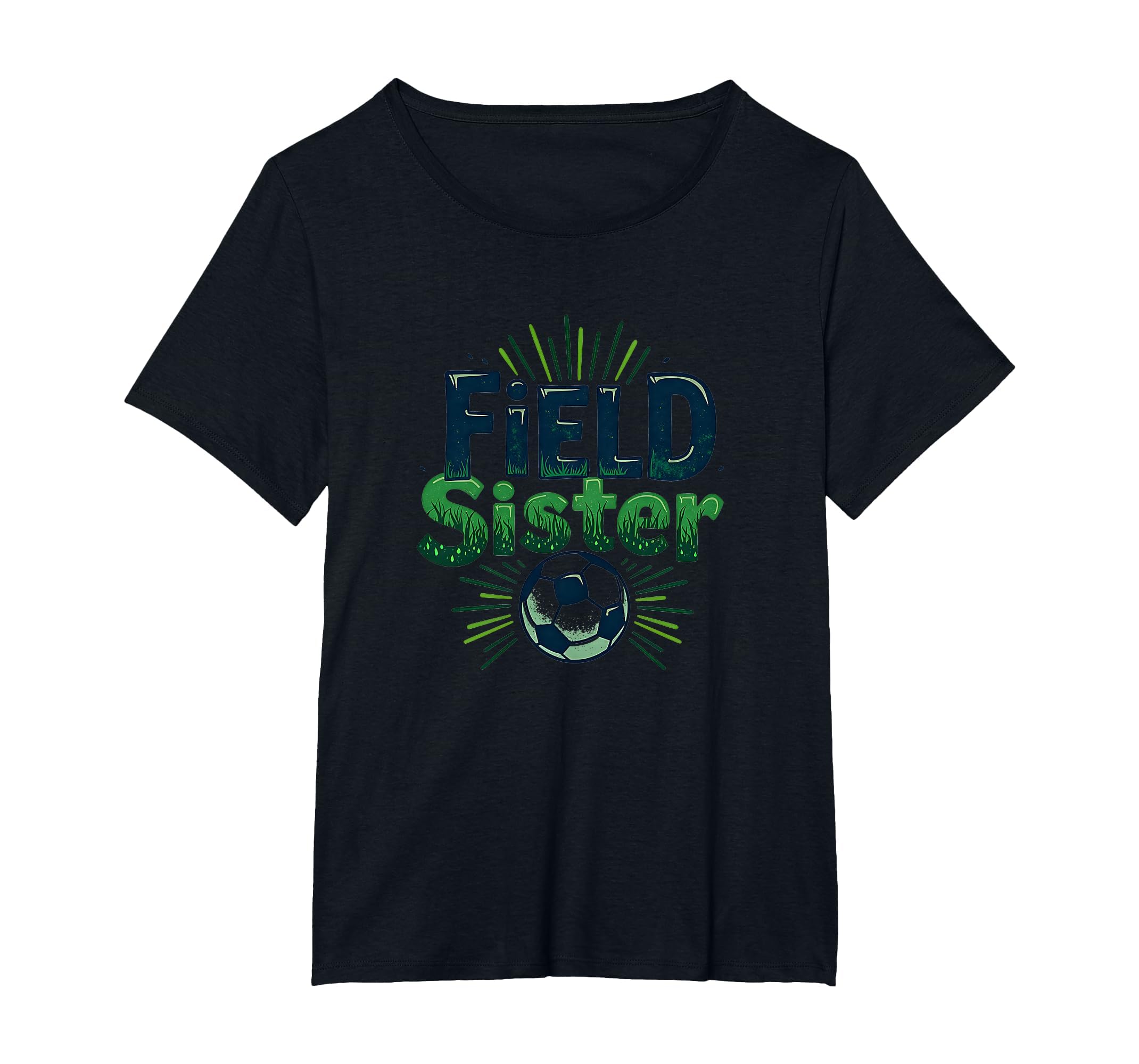 Field Sister Soccer Sibling Pride Sporty T-Shirt - Graphic Print Unisex