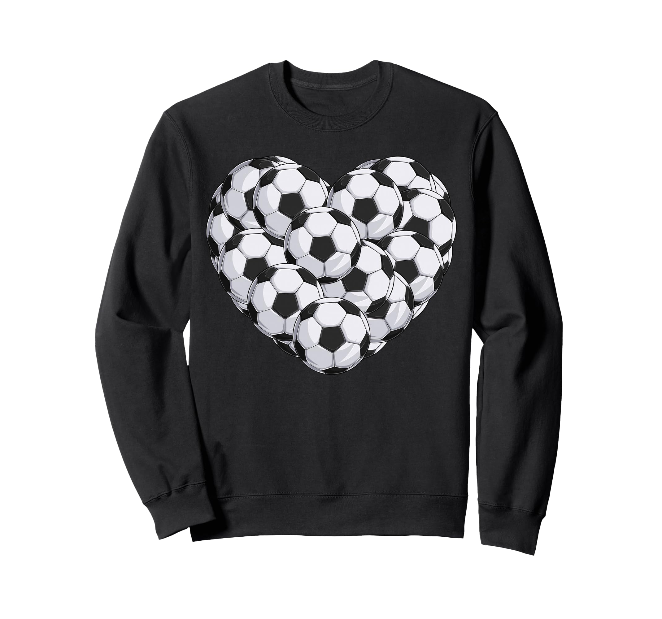 Heart Soccer Balls Sweatshirt - Trendy Graphic for Adults
