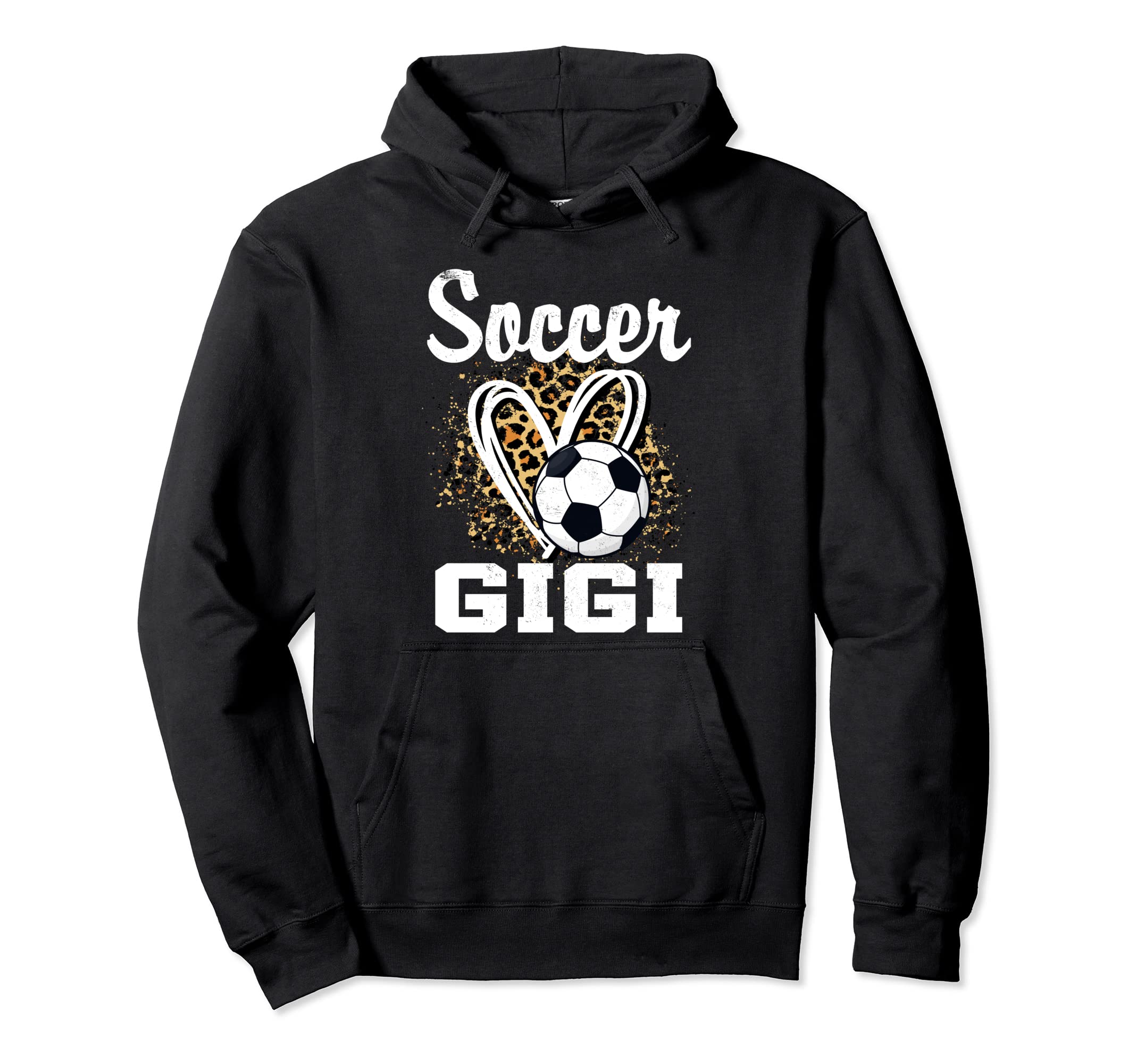 Soccer Gigi Leopard Heart Grandma Hoodie - Novelty Apparel Unisex