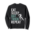 Eat Sleep Hat Trick Repeat Ice Sweatshirt - Trendy Graphic for Adults