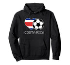 Costa Rica Soccer Costa Rican Flag Love Hoodie - Graphic Print Unisex