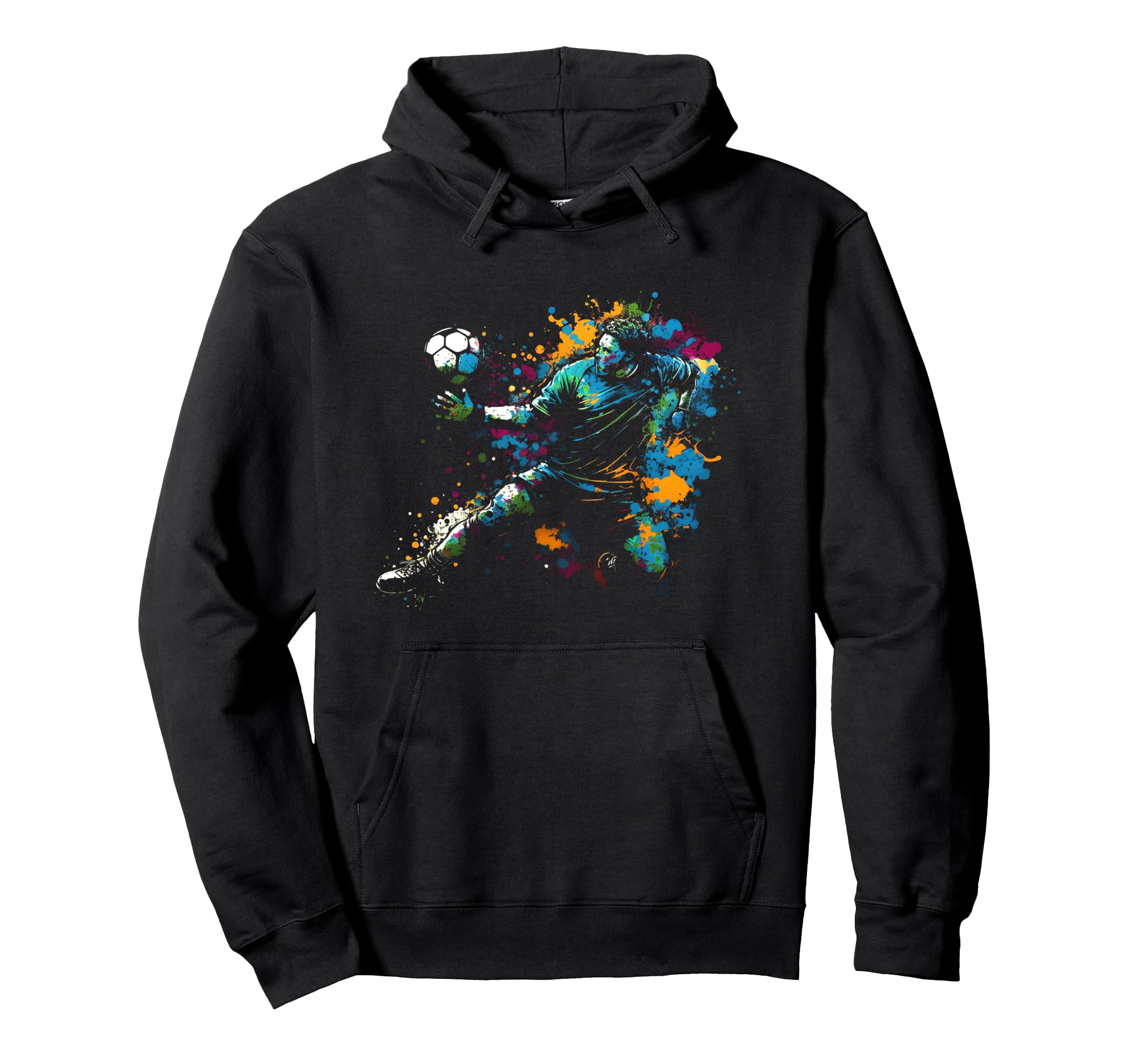 Football Goalkeeper Splash Art Hoodie - Graphic Print for Adults
