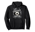 Soccer Sister Soccer Ball Hearts Theme Hoodie - Trendy Graphic Unisex