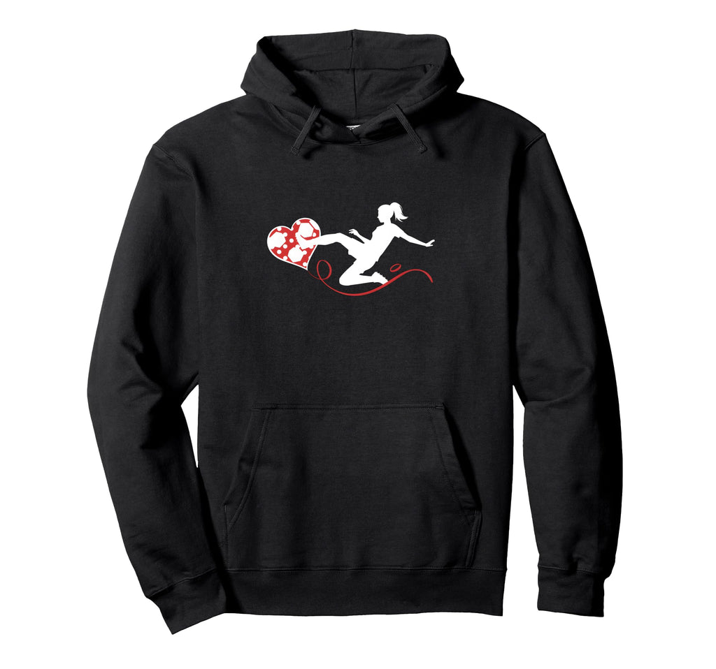 Soccer Ball Heart Valentine Day Soccer Lovers Hoodie - Graphic Print Unisex