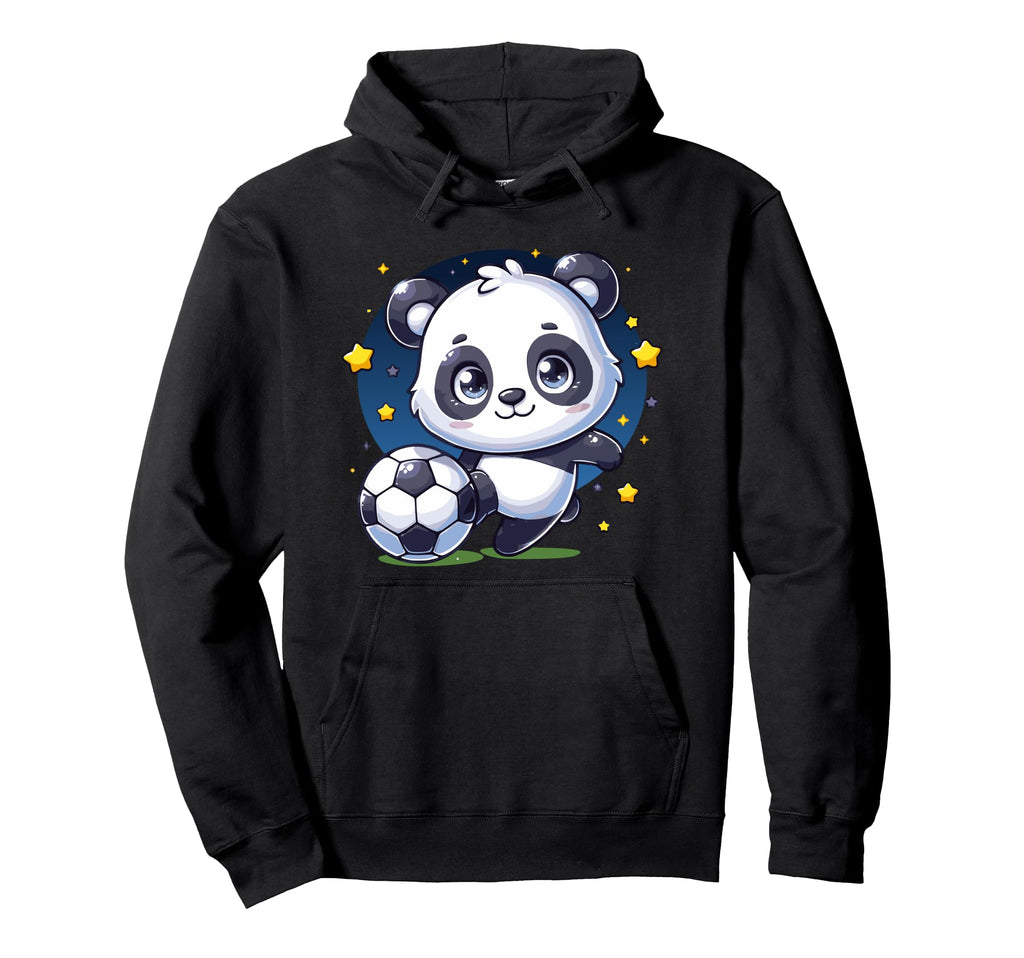 Panda Playing Soccer Kicking Ball Hoodie - Aesthetic Graphic Men Women