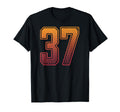 Red Orange Sports Number 37 Jersey T-Shirt - Aesthetic Graphic Men Women
