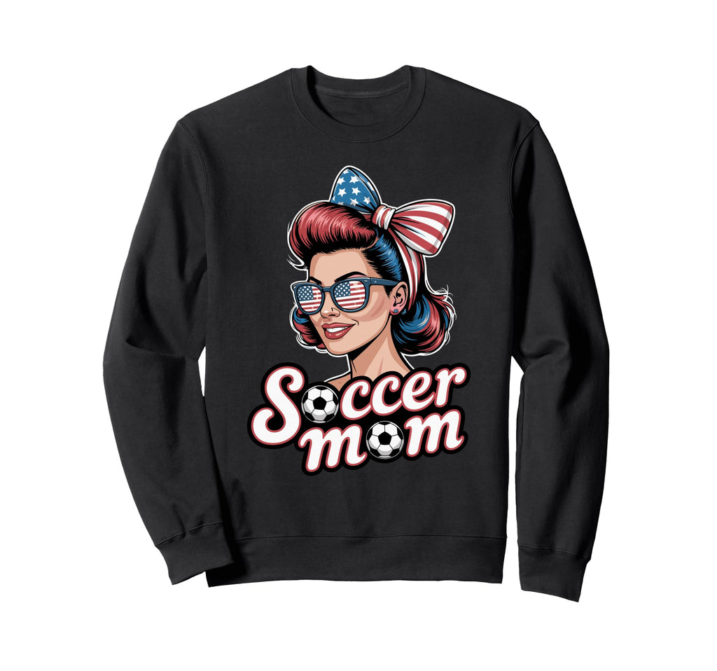 Patriotic Soccer Mom American Sweatshirt - Casual Everyday Wear Men Women