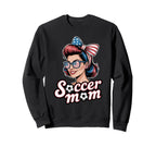 Patriotic Soccer Mom American Sweatshirt - Casual Everyday Wear Men Women