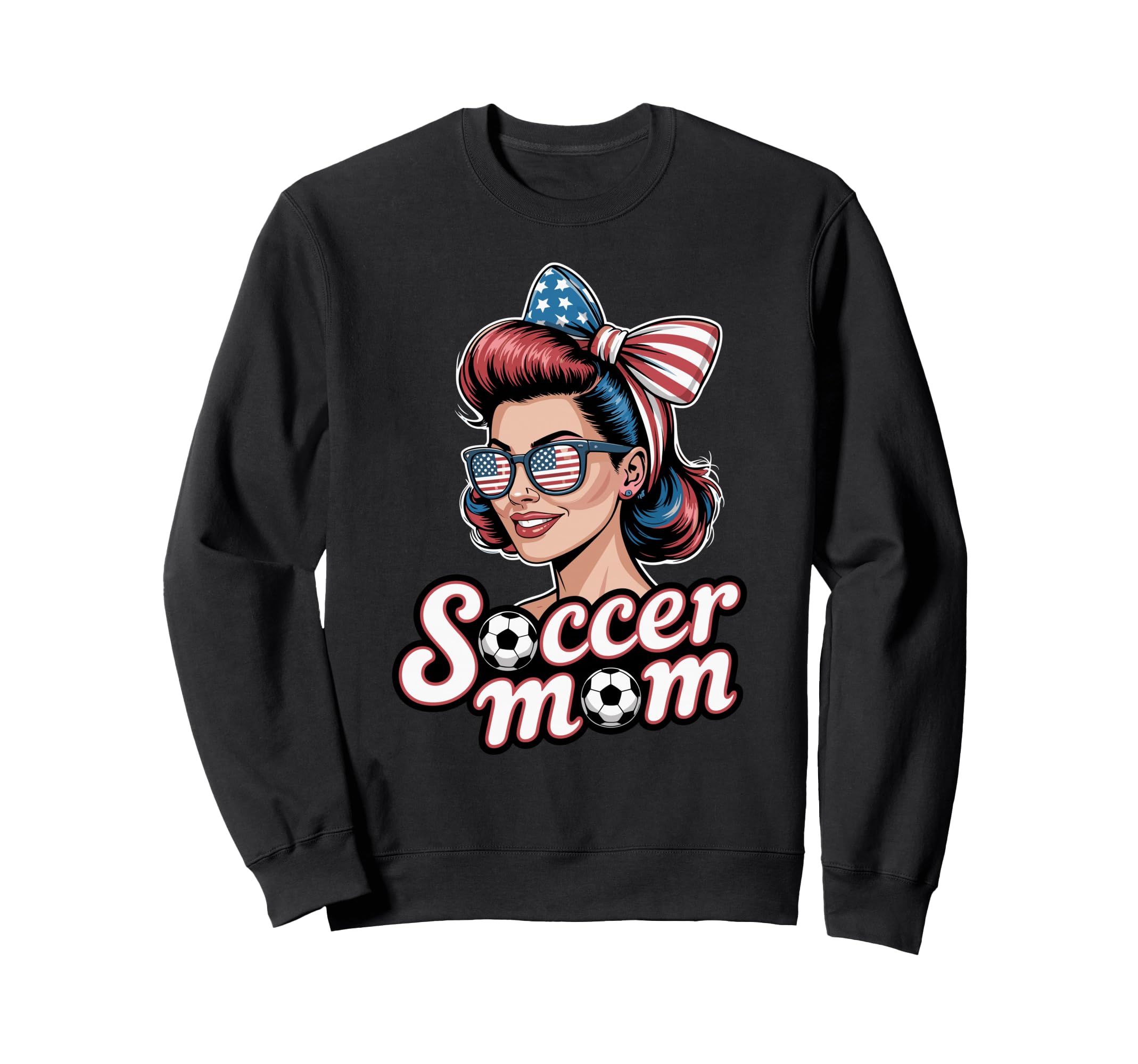 Patriotic Soccer Mom American Sweatshirt - Casual Everyday Wear Men Women