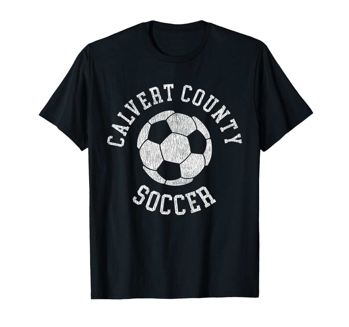 Calvert County Soccer Distressed 90S T-Shirt - Unique Graphic for Adults