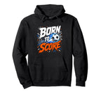 Born To Score Soccer Striker Fan Hoodie - Minimalist Print for Adults