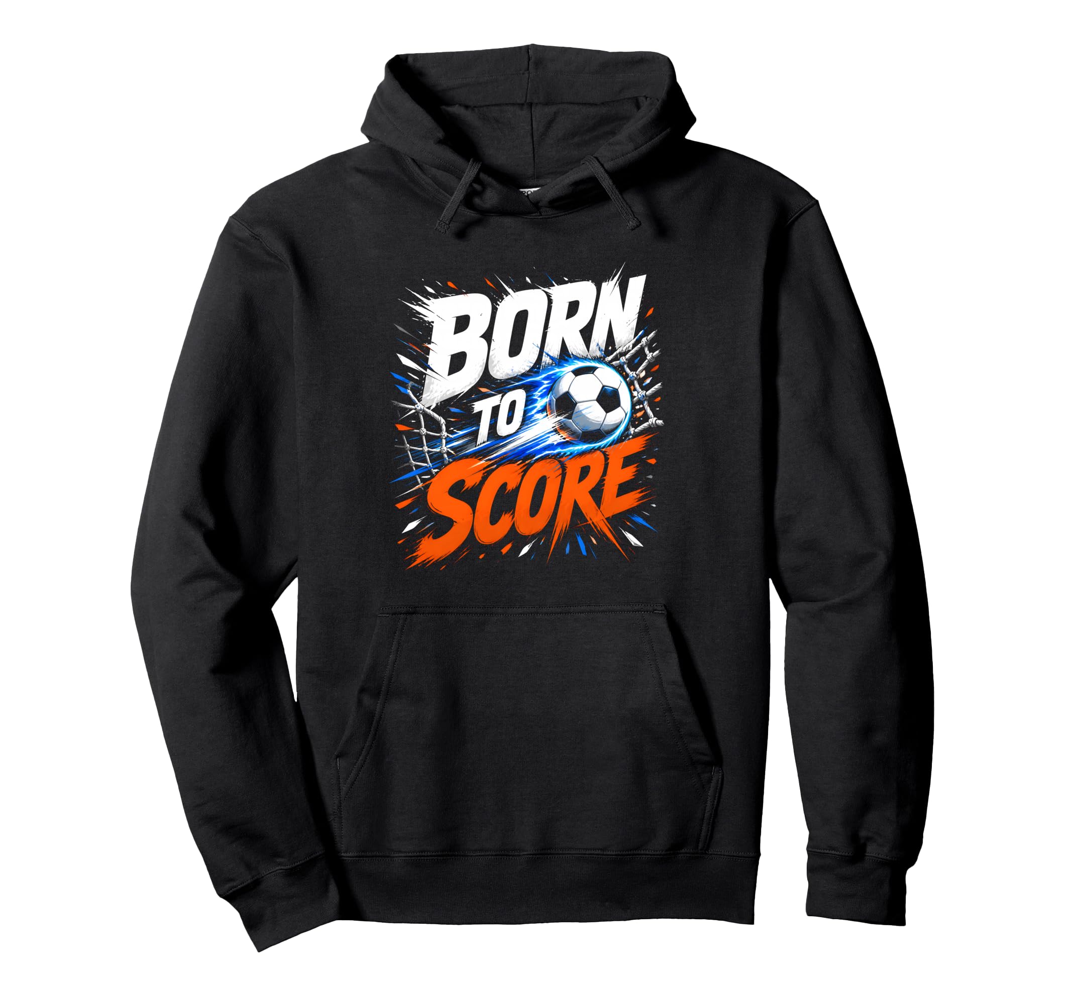 Born To Score Soccer Striker Fan Hoodie - Minimalist Print for Adults