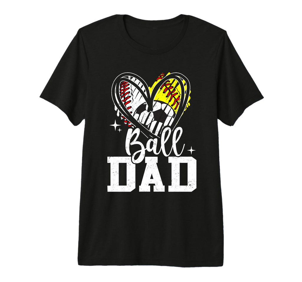 Ball Dad Baseball Softball Soccer T-Shirt - Fun Novelty Design Men Women