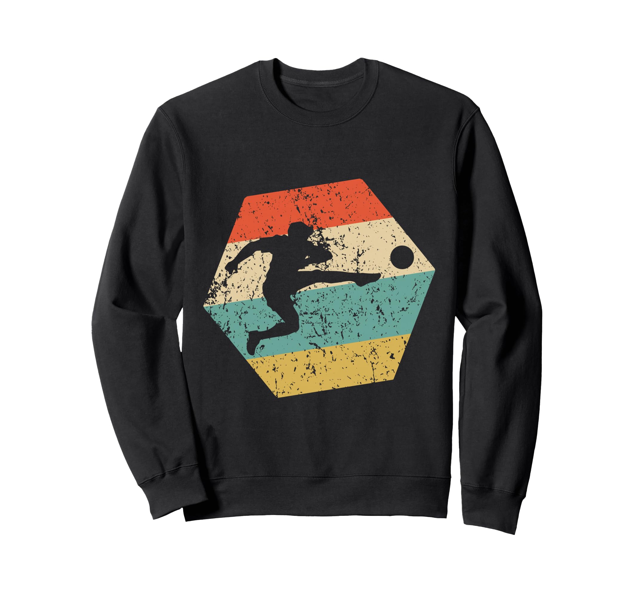 Soccer Distressed Hexagon Soccer Sweatshirt - Streetwear Style for Adults