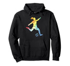 Playing Soccer Kicking Ball Multicolor Hoodie - Custom Art Print Unisex