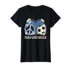 Peace Love Soccer Lover Outfit Cheetah T-Shirt - Minimalist Print Unisex