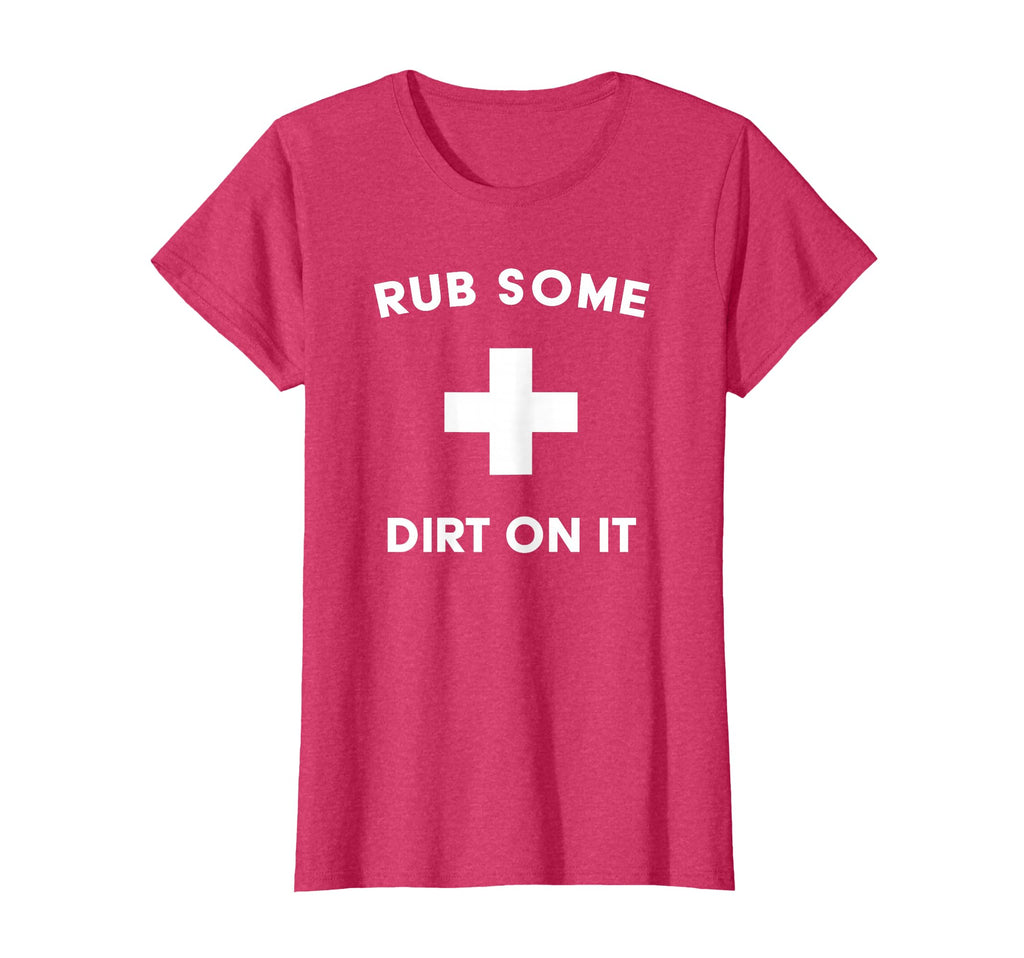 Funny Rub Some Dirt It Baseball T-Shirt - Minimalist Print for Adults