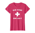 Funny Rub Some Dirt It Baseball T-Shirt - Minimalist Print for Adults