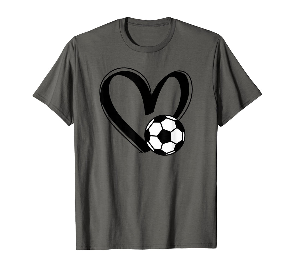 Soccer Ball Heart T-Shirt - Unique Graphic Unisex